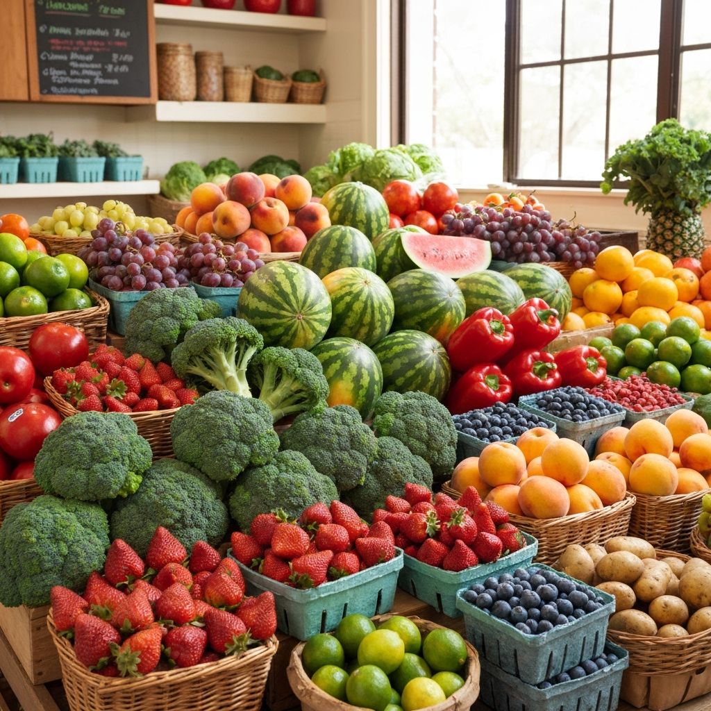 Fresh fruits and vegetables